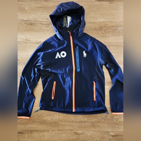 $198 NWT Ralph Lauren AO Australian Open 2022/2024 NAVY Blue Jacket Women M Hood - Picture 3 of 11